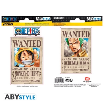 One Piece - Wanted Luffy/ Zoro - Arkusz naklejek