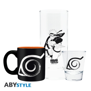 Naruto Shippuden - Glass + Espresso Mug - Zestaw prezentowy