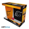 Naruto Shippuden - XXL Glass + Pin + Pocket Notebook "Konoha"  - Zestaw prezentowy